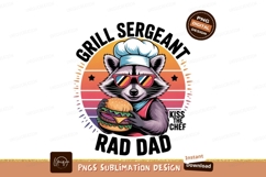 Raccoon chef with burger and sunglasses food Product Image 1
