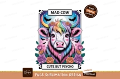 Colorful cow with rainbow mane and flowers roses Product Image 1