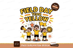Cheerful children celebrating team yellow field Product Image 1