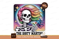 Skeleton disco party with rainbow hair and martini Product Image 1