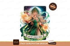 Enchantress casting glowing orbs woman green Product Image 1