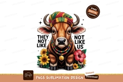Brown cow wearing colorful turban and beads sunflowers Product Image 1