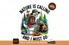 Skeleton hiker with bear and bird toilet Product Image 1