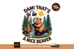 Beaver showering outdoors with rubber duck nature forest Product Image 1