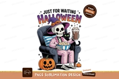 Skeleton Halloween Cozy Night pumpkin popcorn Product Image 1