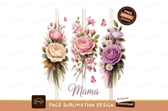 Pink purple yellow roses floral arrangement butterflies Product Image 1