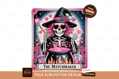 Skeleton witch brewing love potion pink hearts Product Image 1