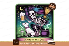 Skeleton witch with dog and beer cauldron Product Image 1