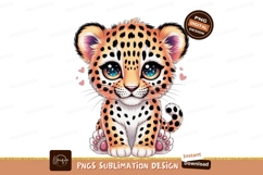 Adorable spotted cub with starry eyes cheetah orange Product Image 1