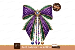 Ornate jeweled bow with purple green gold image Product Image 1