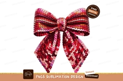 Red Pink Sequined Bow sequins shiny Product Image 1