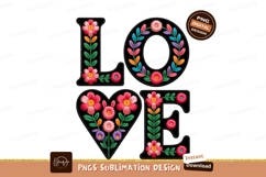 Floral embroidered letters spelling love flowers Product Image 1