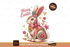 Decorated Easter Bunny With Flowers And Bow rabbit Product Image 1