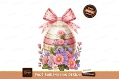 Decorated Easter Egg With Pink Bow And Flowers image Product Image 1