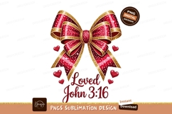 Red glitter bow hearts scripture gold Product Image 1
