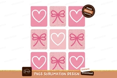 Pink Hearts And Bows Pattern romantic Product Image 1
