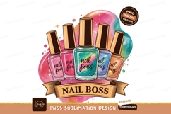 Watercolor Nail Polish Set Sublimation Png Product Image 1