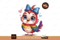 Colorful baby bird with blue bow image Product Image 1