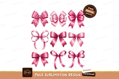 Pink satin ribbon bows decorative Product Image 1