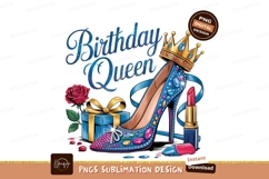 Birthday Queen Glamour Shoe Design Clipart Sublimation Png Product Image 1