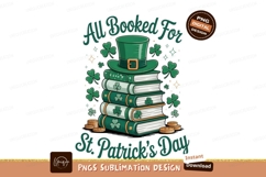 Green Hat Stacked Books Shamrocks Coins Patricks clover Product Image 1