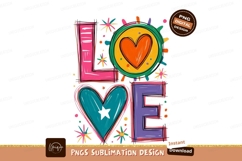 Format: Title: Colorful Love Hearts and Letters pink Product Image 1