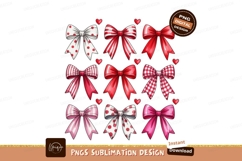 Festive bows with hearts pink white Product Image 1