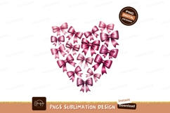 Pink satin ribbon bows forming a heart image Product Image 1