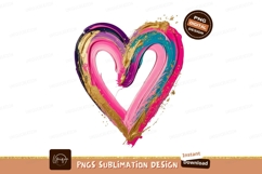 Vibrant paint heart with gold accents brushstrokes Product Image 1