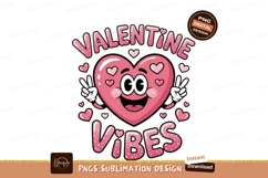 Pink Heart Character With Peace Signs cartoon happy Product Image 1
