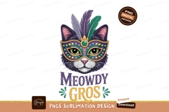 Cat Mardi Gras Mask Feathers image Product Image 1