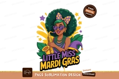 Woman playing saxophone with Mardi Gras theme music Product Image 1