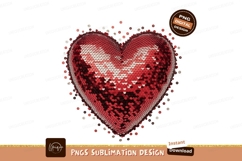 Red heart sequins shiny glitter Product Image 1