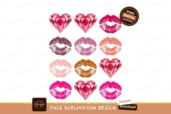 Pink diamond hearts and lipstick kisses diamonds Product Image 1
