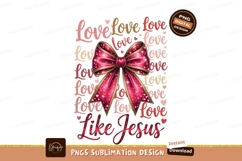 Pink bow with love text ribbon gold Product Image 1
