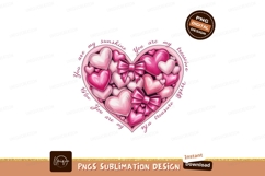 Pink hearts with bows and text love romantic Product Image 1