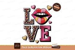 Leopard print love lips hearts image Product Image 1