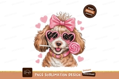 Adorable poodle with lollipop and heart sunglasses Product Image 1