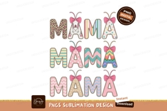 Mama letters with patterns and bows pink Product Image 1