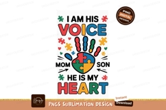 Mom Son Autism Awareness Hand Heart image Product Image 1