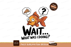 Sad goldfish dreaming of pizza orange black Product Image 1