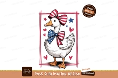 Patriotic goose with bows and stars bird american Product Image 1