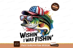 Patriotic Fish Wearing Usa Cap Glasses Sublimation Png Product Image 1