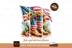 American flag boots sunflowers cacti cowboy Product Image 1