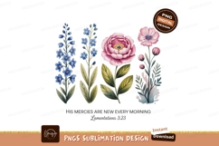 Blue pink floral botanical arrangement flowers Product Image 1