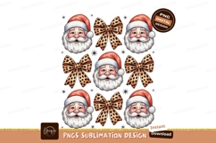 Santa Claus bows leopard print christmas Product Image 1