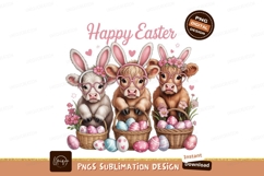 Cute cows wearing bunny ears and heart glasses easter Product Image 1