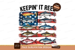 Fishing lures on American flag image Product Image 1