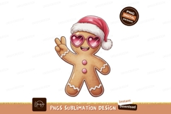 Gingerbread man peace sign santa Product Image 1