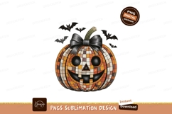 Halloween pumpkin with bats and bow jackolantern Product Image 1